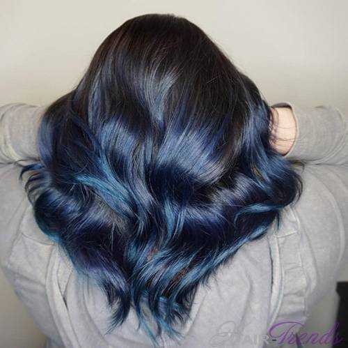 Лучшие оттенки синего цвета волос