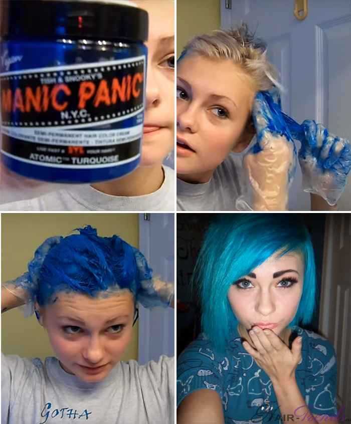 Как покрасить волосы в голубой цвет