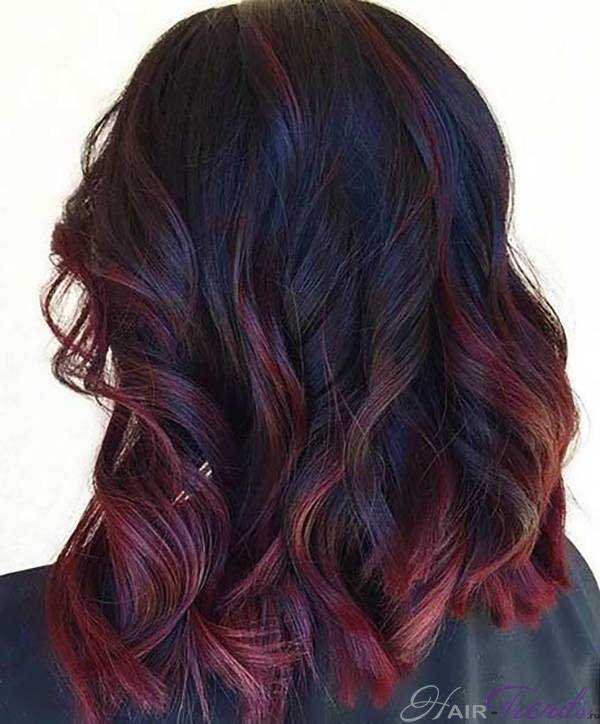 Темно вишневый цвет волос